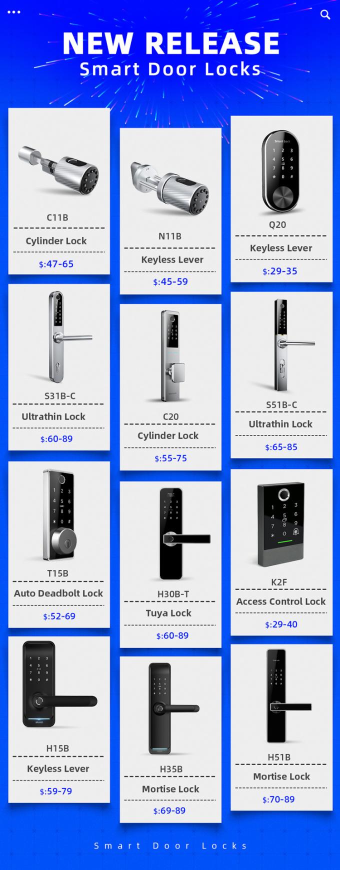 Anasayfa Biyometrik ROSH Elektronik Kapı Kilitleri BLE Uygulama Kodu Kartı İçin 75mm Kalınlığında 10
