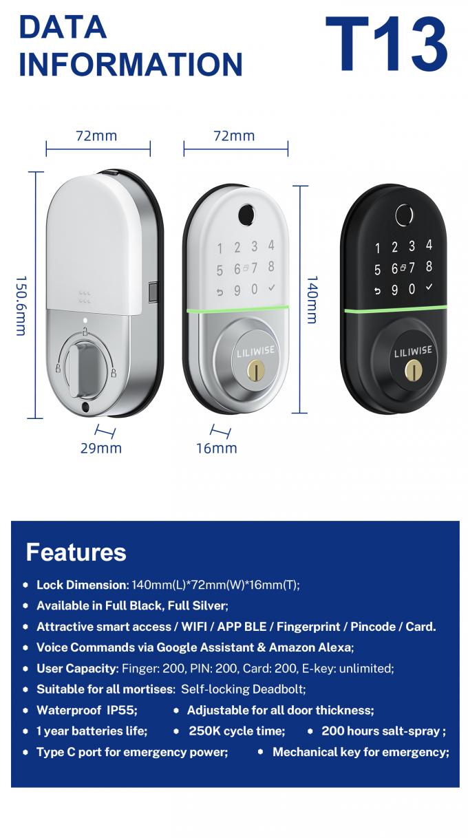 Apart Otel İçin Inteligente Bluetooth Dijital Kapı Kilidi 6